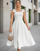 Vestido Longo De Linho Com Lacinho No Ombro - PERFEITO PARA O ANO NOVO🔥 [ENTREGAMOS ANTES DO NATAL]