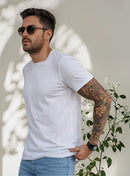 Camisa Básica Masculina Algodão Slim Fit Blusa Premium Lisa - PERFEITA PARA O ANO NOVO 🔥 [ENTREGAMOS ANTES DO ANO NOVO]