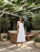 Vestido Longo De Linho Com Lacinho No Ombro - PERFEITO PARA O ANO NOVO🔥 [ENTREGAMOS ANTES DO NATAL]